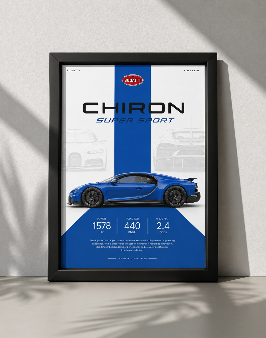 Bugatti Chiron Super Sports | A4 Size | Premium HD Wall Art