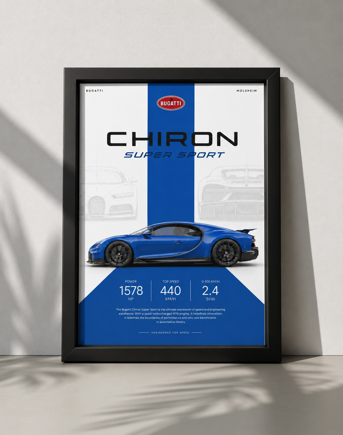 Bugatti Chiron Super Sports | A4 Size | Premium HD Wall Art