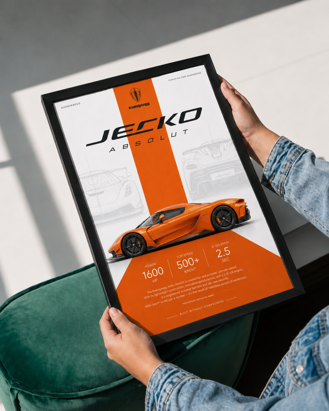 Koenigsegg Jesko Absolut Car Photo Frame | A4 Size | Premium HD Wall Art