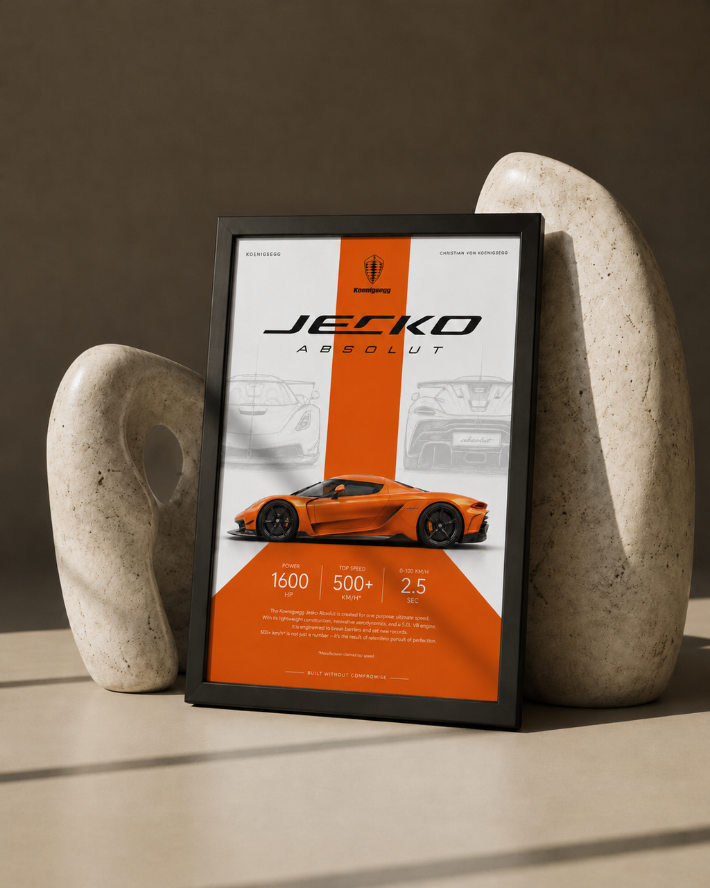 Koenigsegg Jesko Absolut Car Photo Frame | A4 Size | Premium HD Wall Art