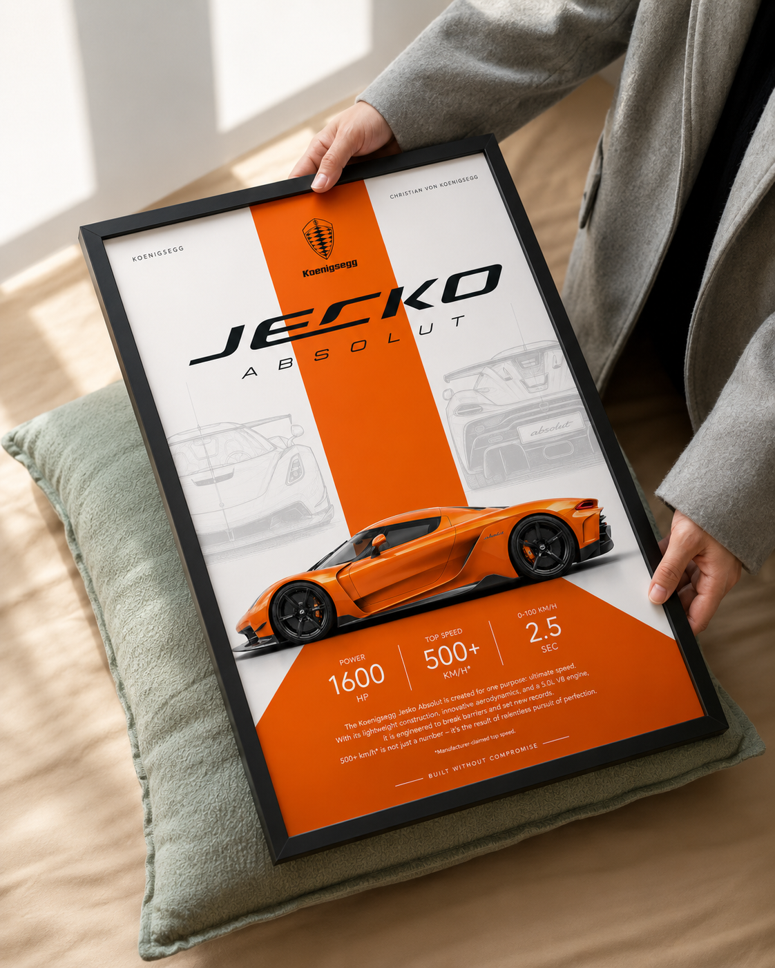 Koenigsegg Jesko Absolut Car Photo Frame | A4 Size | Premium HD Wall Art