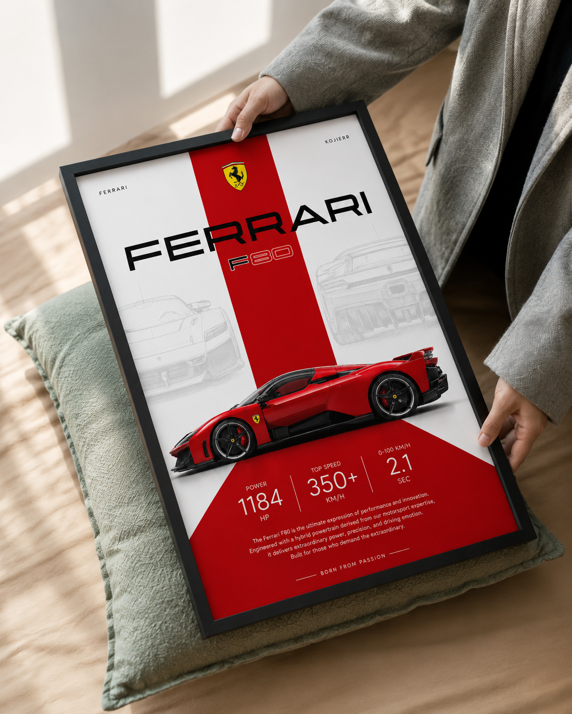 Ferrari F80 Car Photo Frame | A4 Size | Premium HD Wall Art