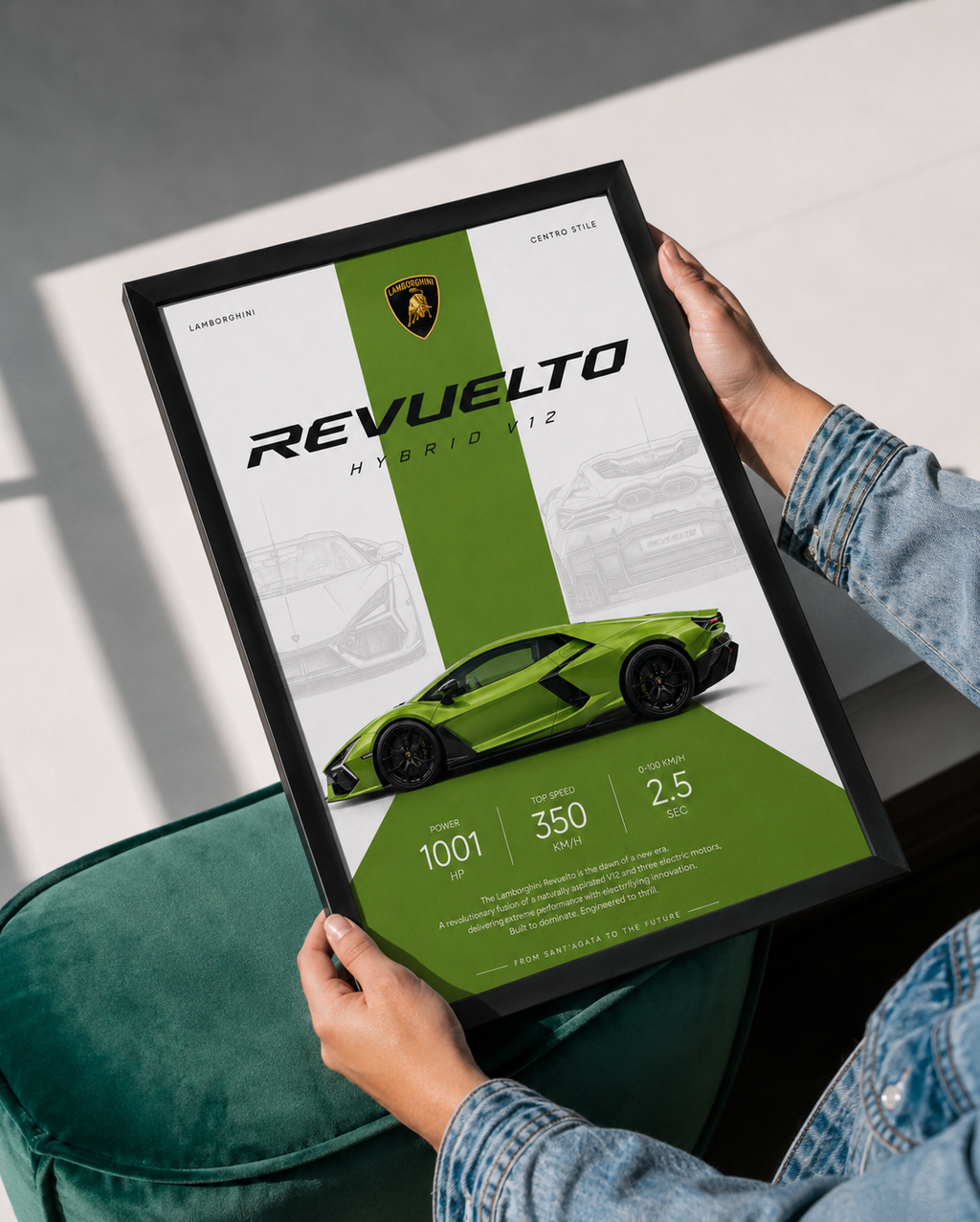 Lamborghini Revuelto Car Photo Frame | A4 Size | Premium HD Wall Art