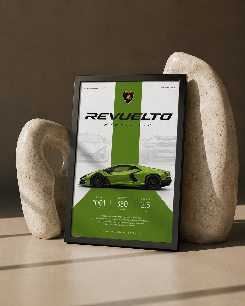Lamborghini Revuelto Car Photo Frame | A4 Size | Premium HD Wall Art