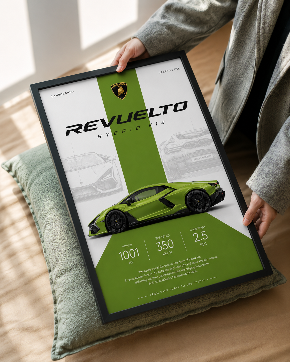 Lamborghini Revuelto Car Photo Frame | A4 Size | Premium HD Wall Art