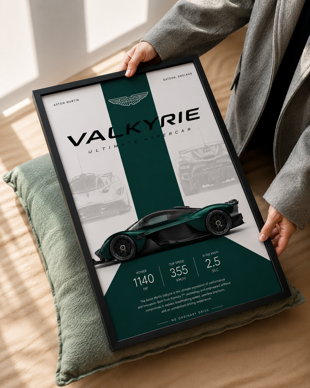 Aston Martin Valkyrie Car Photo Frame | A4 Size | Premium HD Wall Art