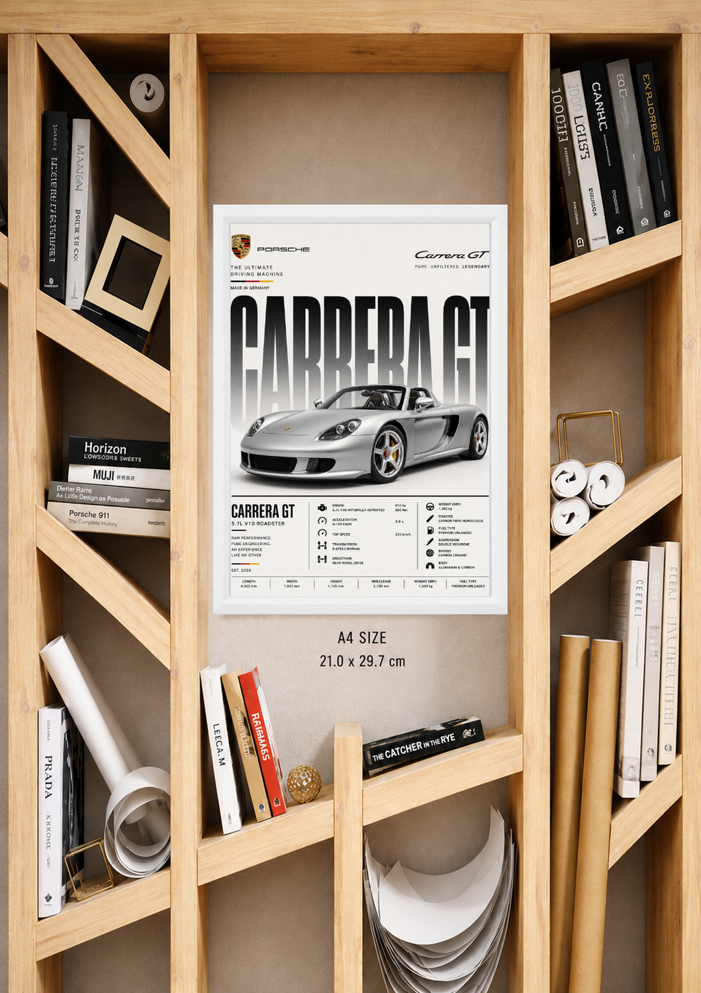 Porche Carrera GT Absolut Car Photo Frame A4 Size Premium HD Wall Art