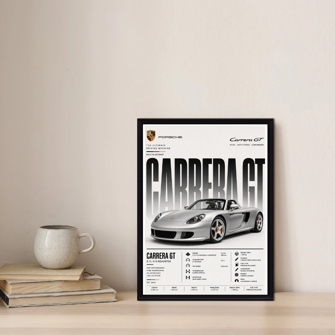 Porche Carrera GT Absolut Car Photo Frame A4 Size Premium HD Wall Art
